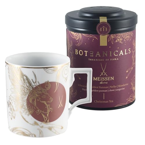 BOTEANICALS x MEISSEN - Weihnachtstee Geschenk-Set - Golden Yunnan Schwarztee | Nelke | Mandarine - BIO-Tee in Premium-Qualität mit edlem Manufaktur-Porzellan von Boteanicals