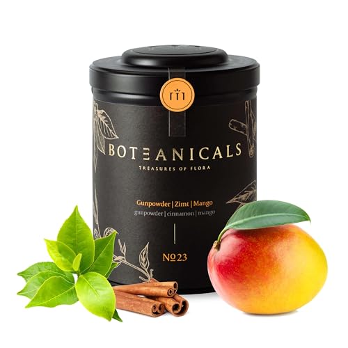 BOTEANICALS No. 23 Gunpowder | Zimt | Mango - BIO-Tee in Premium-Qualität - 100% Natürlich - 100g in dekorativer Metalldose von Boteanicals