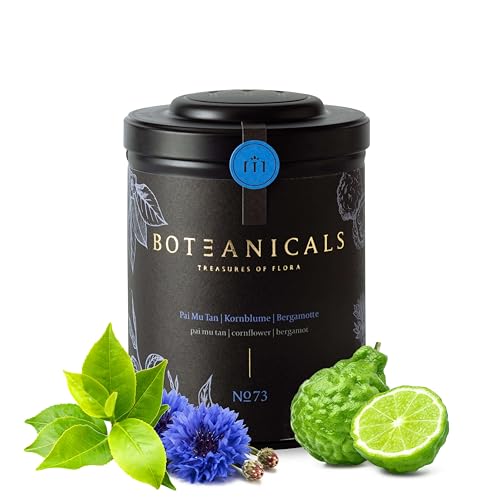 BOTEANICALS No. 73 Pai Mu Tan | Kornblume | Bergamotte - Feinster weißer BIO-Tee in Premium-Qualität - 100% Natürlich - dekorative Metalldose von Boteanicals