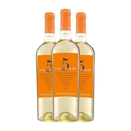 Botromagno 5 Uve Bianche Puglia 75 cl Weißwein (Karton mit 3 Flaschen von 75 cl) von Botromagno