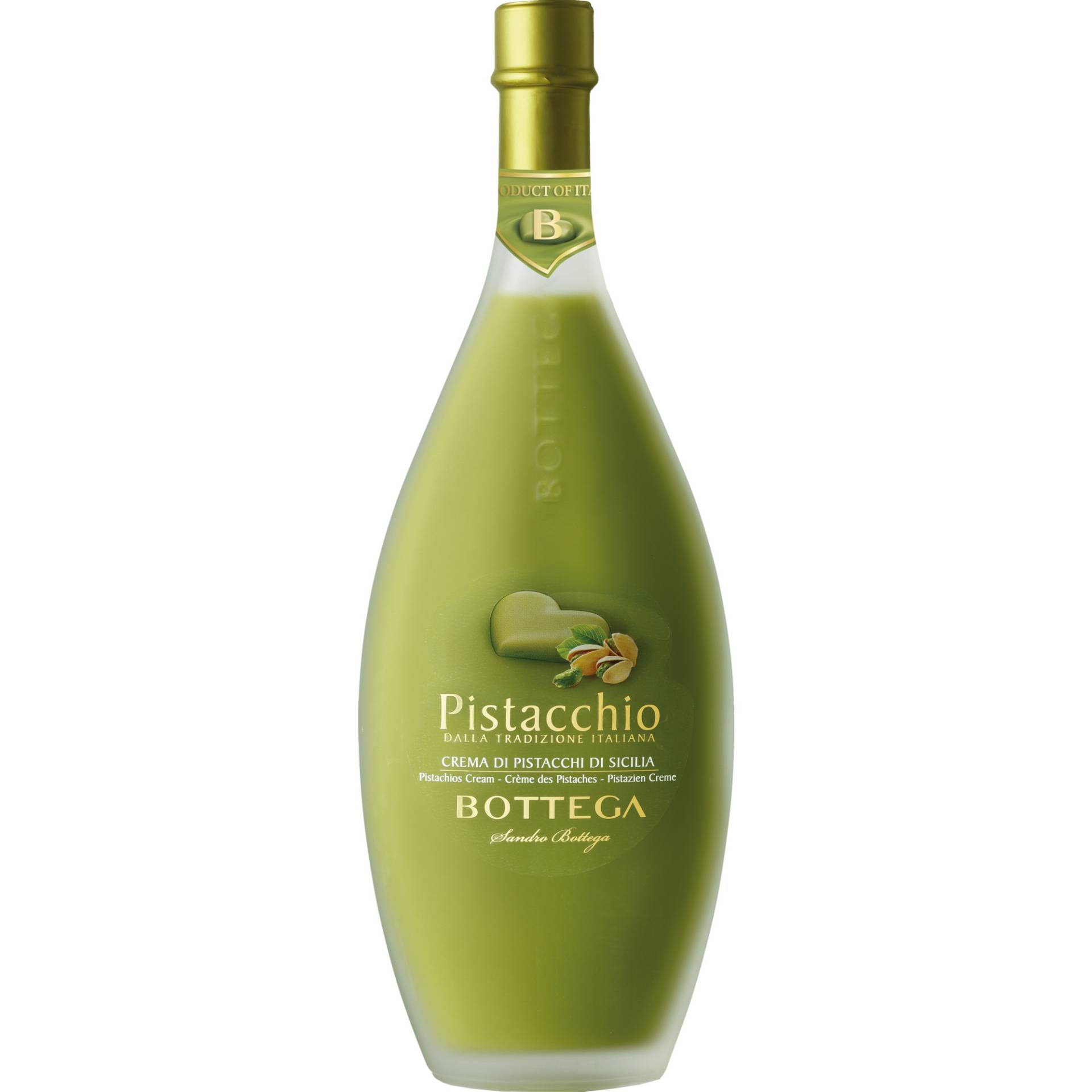 Bottega Pistacchio Likör, Italien, 0,5 L, 17% Vol., Venetien, Spirituosen von Bottega , Vicolo Aldo Bottega 2 , 31010 Bibano di Godega di Sant'Urbano