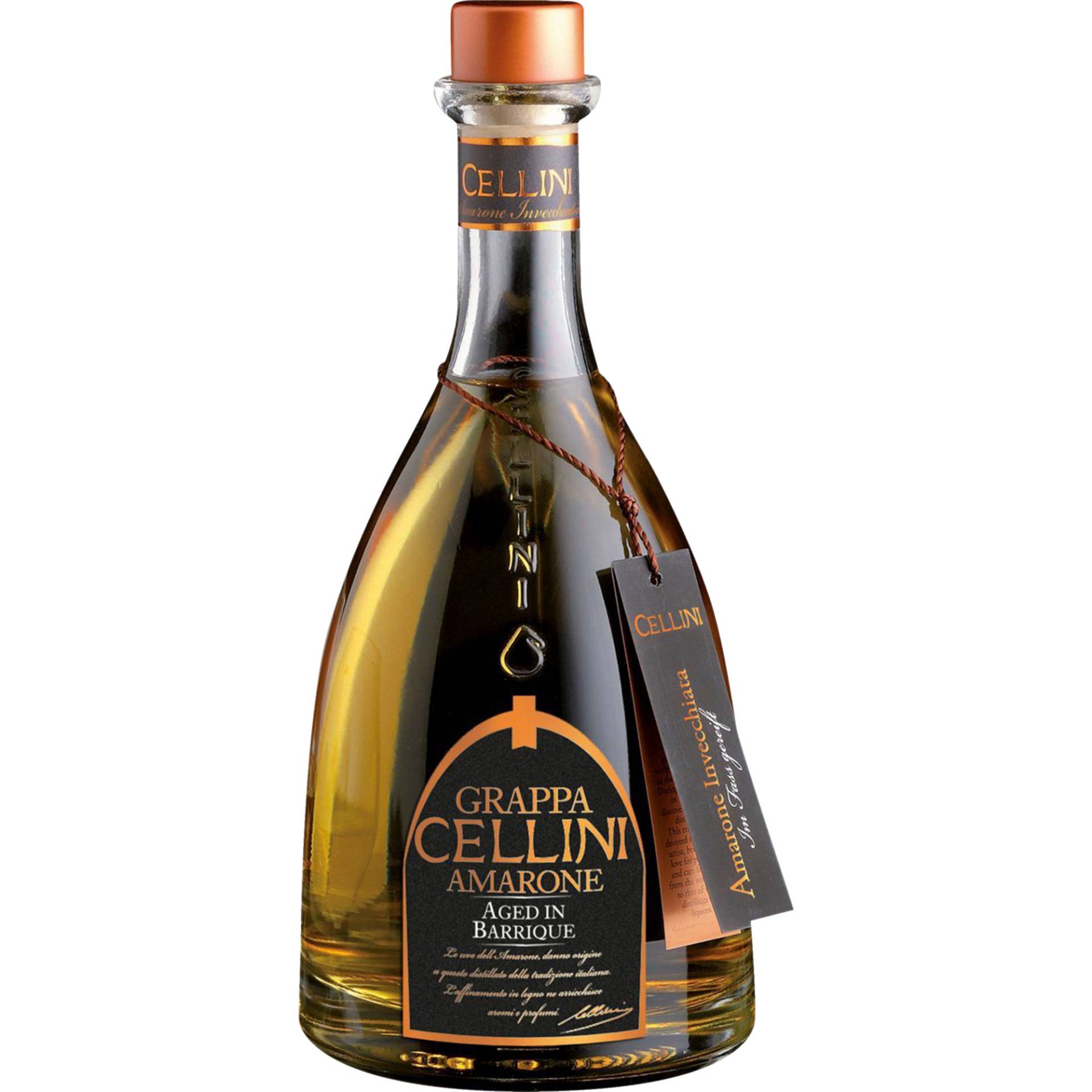 Cellini Grappa Amarone Invecchiata, Italien, 0,5 L, 38% Vol., Venetien, Spirituosen von Bottega SpA, Vicolo Aldo Bottega2, I-31010 Bibano di Godega di Sant'Urbano