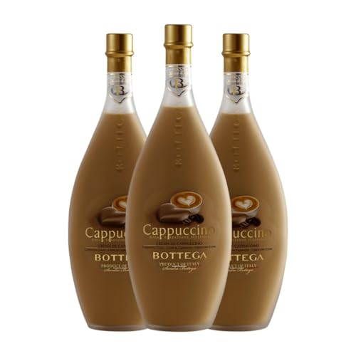 Cremelikör Bottega Cappuccino Veneto Medium Flasche 50 cl Sin Alcohol (Karton mit 3 Medium Flasche von 50 cl) von Bottega