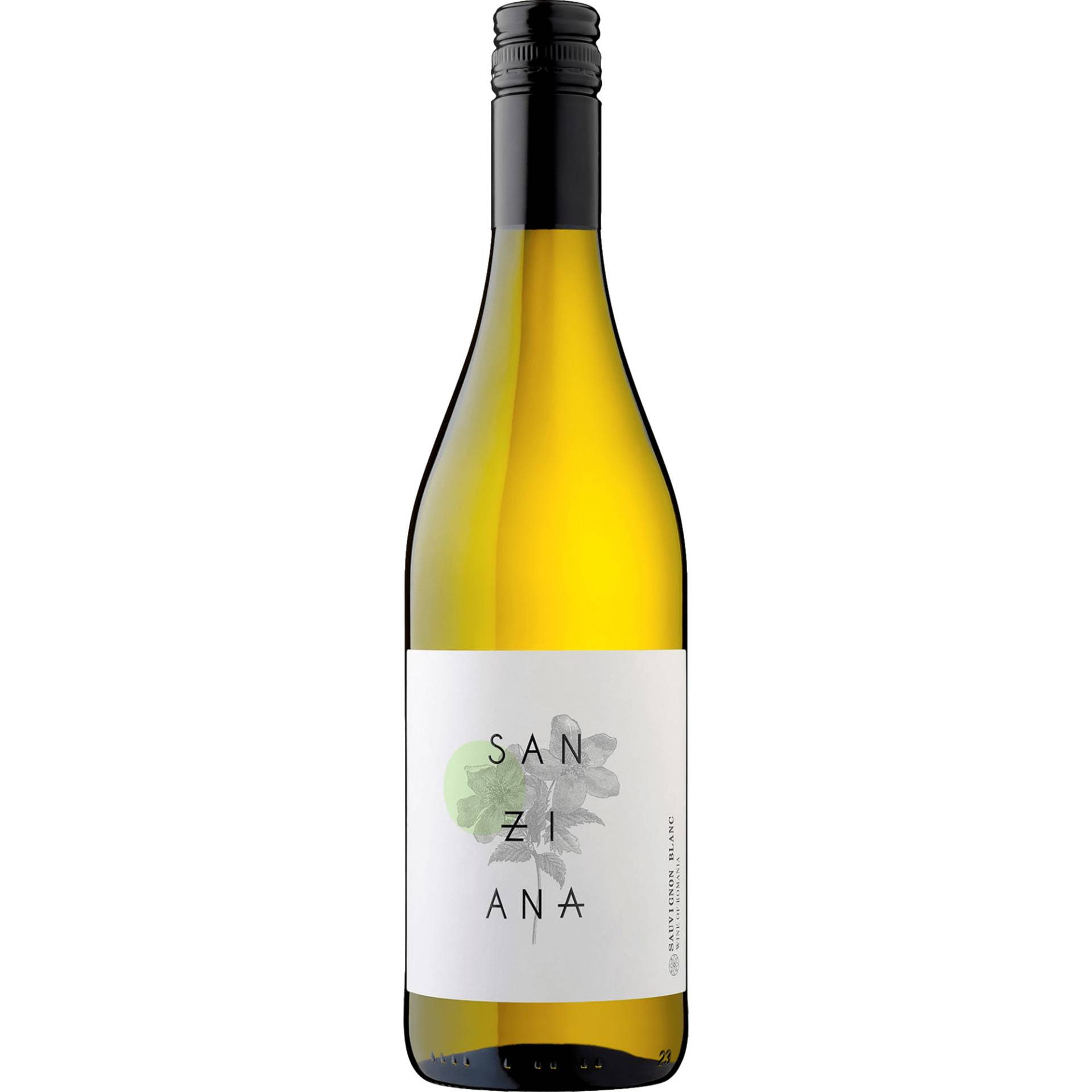 Sanziana Sauvignon Blanc, Banat, Banat, 2023, Weißwein von Bottled by Cramele Recas, 307340, Jud Timis, Romania