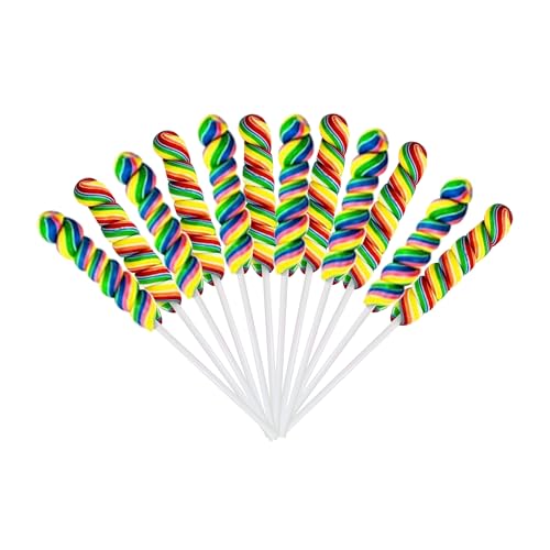 12 große Rainbow Twist Lutscher, 7,6 cm (Twisty) von Bottles N Bags