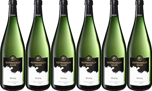 6x Riesling trocken 2023 - Bottwartaler Winzer eG, Württemberg - Weißwein von Bottwartaler Winzer eG