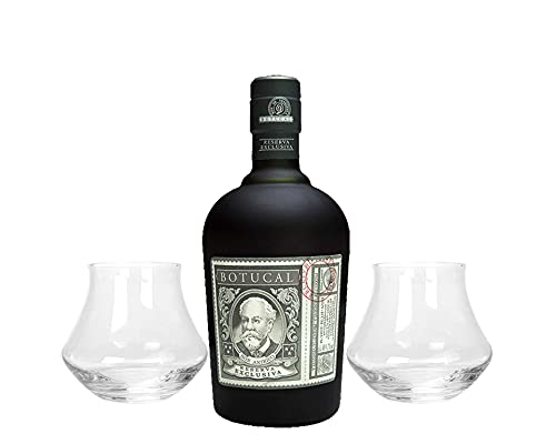 FVLFIL Botucal Reserva Exclusiva Rum mit 2 Botucal Tumbler Gläser 0,70l (40% Vol) Ron de Venezuela Glas Longdrinkglas - Set - [Enthält Sulfite] von Botucal-Botucal