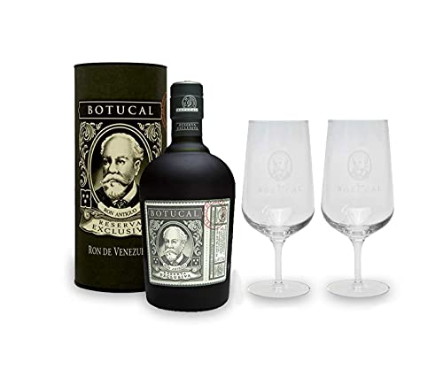 Botucal Reserva Exclusiva Rum mit Geschenkverpackung mit 2 Botucal Nosing Gläser 0,70l (40% Vol) Ron de Venezuela Glas Longdrinkglas - Set - [Enthält Sulfite] von Botucal-Botucal