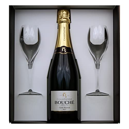 Bouché Père&Fils Champagner Cuvée Réservée Brut 0.75l mit 2 Gläser in Geschenkverpackung von Bouché Père&Fils