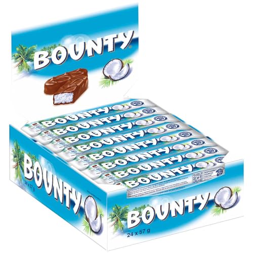 BOUNTY® Schokoriegel, Schokolade & Kokos, 24 Riegel in einer Packung, Großpackung, 24x57g von Bounty