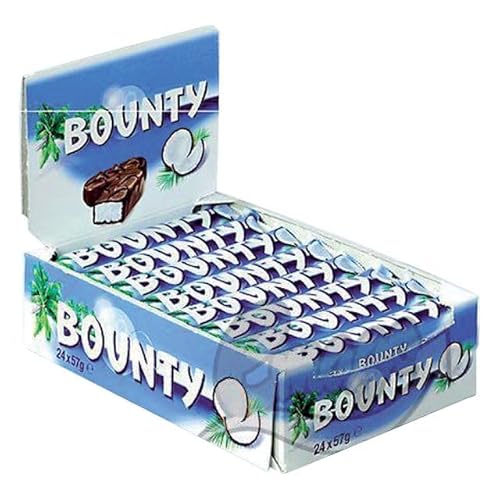 Bounty Schokoriegel, Kokos und Schokolade Geschmack, 24 Riegel in einer Packung (24x 57g) von Bounty