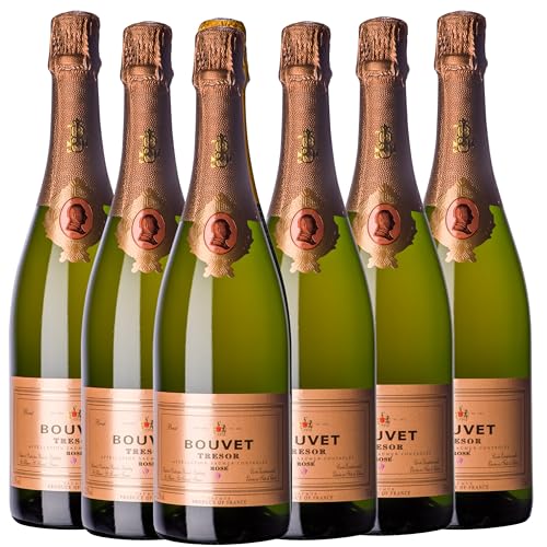 Bouvet Trésor Rosé Saumur Brut AOP - Schaumwein - Im Eichenfass ausgebaut - Cabernet Franc - Für Apéritifs, Nachtisch - 6 x 0.75 L von Bouvet Ladubay