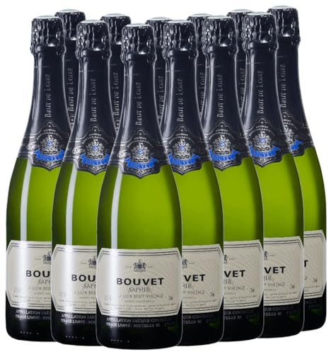 Crémant Saphir Saumur Brut Bouvet Ladubay Schaumwein 12 x 0,75l VINELLO - 12 x Weinpaket inkl. kostenlosem VINELLO.weinausgießer von Bouvet Ladubay