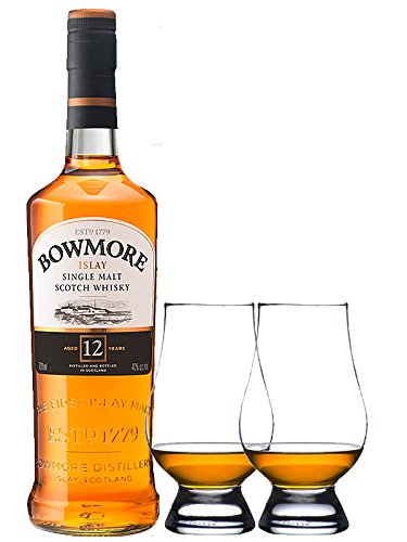 Bowmore 12 Jahre Islay Single Malt Whisky 0,7 Liter + 2 Glencairn Gläser von Bowmore