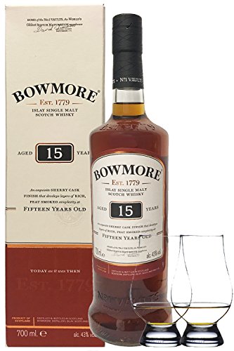 Bowmore 15 Jahre 0,7 Liter+ 2 Glencairn Gläser von Bowmore
