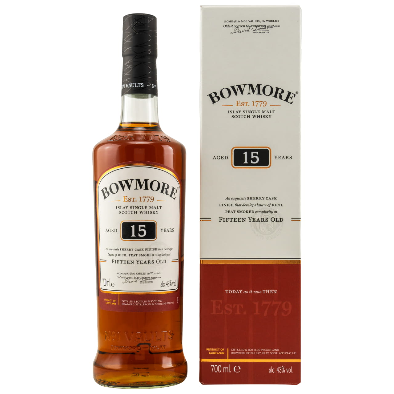 Bowmore 15 Jahre Sherry Cask Finish 43% vol. 0,7 l von Bowmore