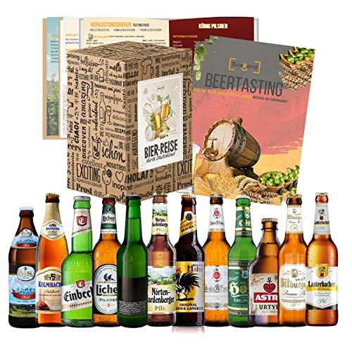 Boxiland 12 Bier Spezialitäten aus Deutschland als Probierpaket in Geschenkverpackung 12 x 0,33l von Boxiland