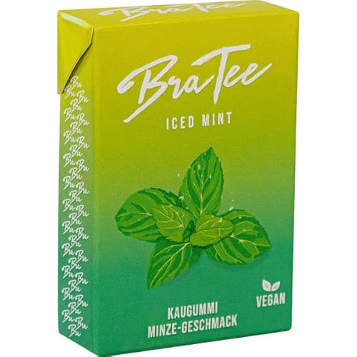 BraTee Iced Mint Kaugummi vegan, 20er Pack (20 x 23,5g) von BraTee