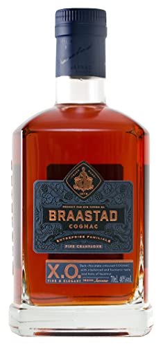 Braastad Cognac XO 40% vol. (1 x 0,7l) – 20 Jahre in Eichenholzfässern gelagert – Feinste Trauben aus der Petite und Grande Champagne in Frankreich von Braastad