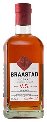 Braastad Cognac VS 40% vol. (1 x 0,7l) – Französischer Cognac mit frischem Charakter – Perfekt pur, in Cocktails, Aperitifs oder Longdrinks von Braastad