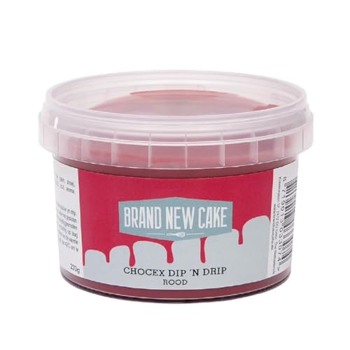 BrandNewCake® Chocex Dip 'n Drip Rot 270g - Perfekte Tortendekoration - Einfache Anwendung - Ideal für Kuchen und Desserts von Brand New Cake