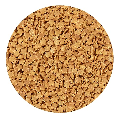 BrandNewCake® Essbare Konfetti Sterne Gold Ø7mm 500g - Kuchen Dekoration Streusel - Streudekor - Tortendeko von Brand New Cake