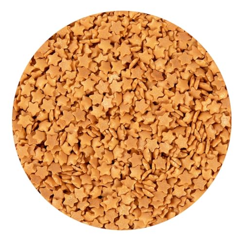 BrandNewCake® Essbare Kuchen Konfetti Sterne Gold Ø 7mm 60g - Kuchen Dekoration Streusel - Streudekor - Tortenverzierung von Brand New Cake