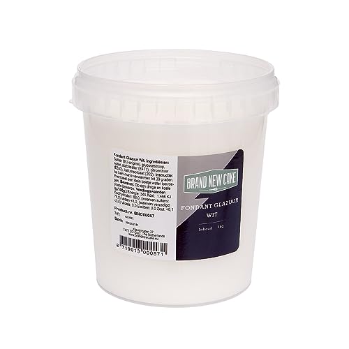 BrandNewCake® Fondant Glasur Weiß 1kg - Perfekt für Tortendekoration und Verzierung - Ideal für Kuchen und Gebäck von Brand New Cake