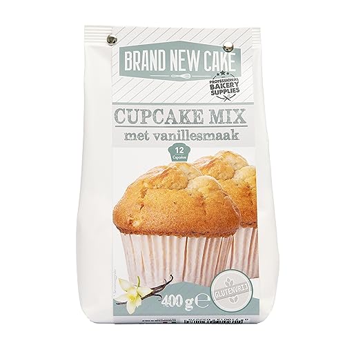 BrandNewCake® Cupcake-Mix Vanille 400g - Glutenfrei - Backmischung für Leckere Vanille-Cupcakes von Brand New Cake