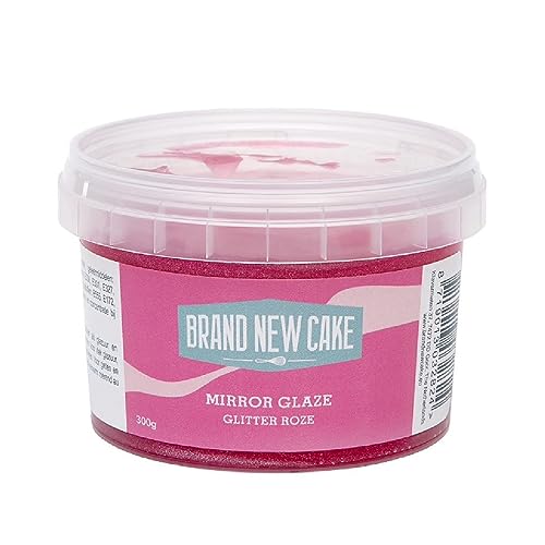 BrandNewCake® Mirror Glaze Glitter Rosa 300g - Perfekte Spiegelglasur für Torten und Desserts - Einfache Anwendung und atemberaubender Glanz von Brand New Cake