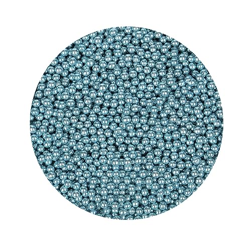 BrandNewCake® Zuckerperlen Metallic Blau Ø 4mm 80g - Streusel - Essbare Kuchendekoration von Brand New Cake