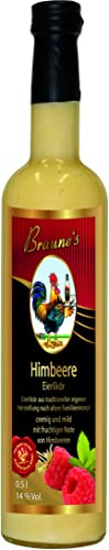 Braune’s Eierlikör Himbeer 0,5 L (14% vol.) – Besonders Cremig & Dickflüssig – Traditionelle Herstellung aus der Manufaktur – Ideal pur, als Dessert, Cocktail oder zum Backen von Braune's