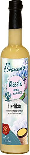 Braunes Eierlikör Klassik/Frühlingsetikett (petrol) - 1 Flasche à 0.5 Ltr. / 14% Vol. von Braune's