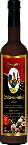 Braune’s Eierlikör Schoko Nuss Praliné 0,5 L (14% vol.) – Cremig & Dickflüssig – Traditionelle Herstellung aus der Manufaktur – Kräftig Schokoladig mit Feiner Nussnote von Braune's