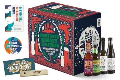 Bier Adventskalender - Craft Beer Kalender mit 24 nationalen und internationalen Top Bieren (24 x Flasche), das perfekte Bier Geschenk für Männer und Frauen, Geschenk für Männer, beer advent calendar von Brausturm