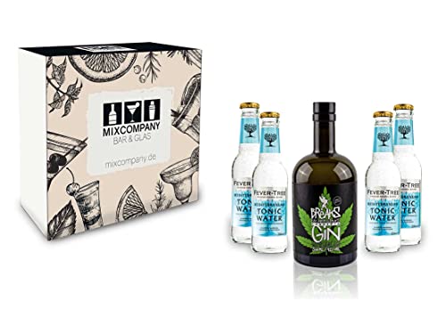 Breaks Geschenkset - Cannabis Gin 50cl (42% Vol) + 4x Fever Tree Mediterranean Tonic Water 200ml inkl. Pfand MEHRWEG - [Enthält Sulfite] von Breaks-Breaks