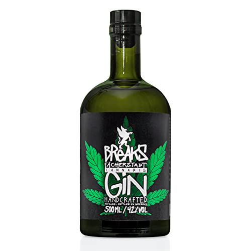 Breaks CANNABIS Gin I Premium Gin mit Hanfblüten & Hanfblättern I Geschmack: Kräftig mit aromatischer Kräuternote I Exklusiver Gin – Handgemacht in Deutschland I 1x 0,5 L I 42% vol. von Breaks