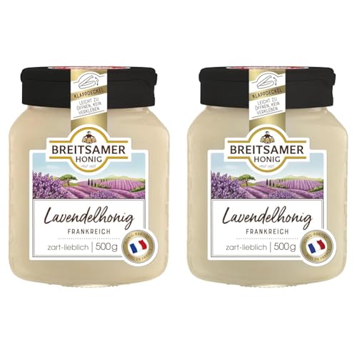 Breitsamer Lavendelhonig aus Frankreich cremig 500g Aromatisch, mild und zart-lieblich im Charakter (1 x 500g) (Packung mit 2) von Breitsamer