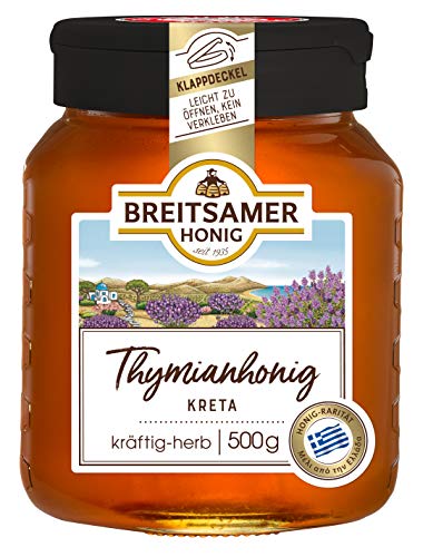 Breitsamer Thymianhonig aus Kreta flüssig 500g Goldbraune Spezialität von kräftig-herbem und intensiv würzigem Aroma (1 x 500g) von Breitsamer