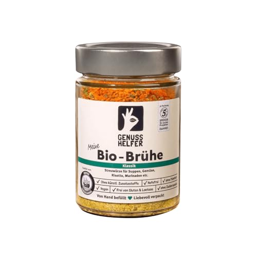 Bremer Gewürzhandel Bio-Brühe, Bio Gemüsebrühe ohne Hefe und Glutamate, Suppenpulver, zum Kochen von Suppen und Saucen, 250g von Bremer-Gewürzhandel Genuss leben.