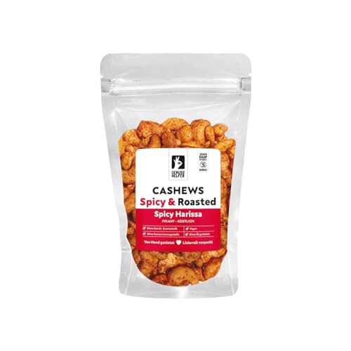 Bremer Gewürzhandel Cashews Spicy Harissa, leckere Knabberei, feine Schärfe mit nordafrikanischem Harissa, 140g von Bremer-Gewürzhandel Genuss leben.