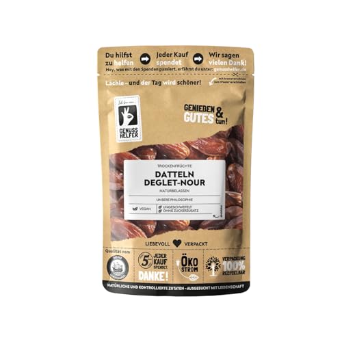 Bremer Gewürzhandel Datteln Deglet Nour, getrocknet, entsteint, ungezuckert & unbehandelt, zum Naschen, Backen, Kochen oder für Müsli, 200g von Bremer-Gewürzhandel Genuss leben.