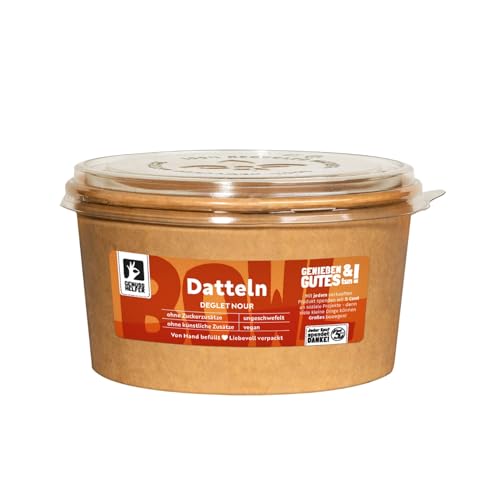 Bremer Gewürzhandel Datteln Deglet Nour, getrocknet, entsteint, ungezuckert & unbehandelt, zum Naschen, Backen, Kochen oder für Müsli, 500g von Bremer-Gewürzhandel Genuss leben.