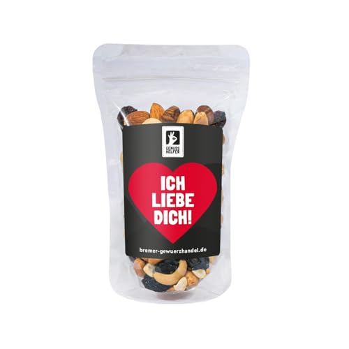 Bremer Gewürzhandel GeNUSSmischung Ich liebe dich, Nussmix, Studentenfutter mit Spruch, 175g von Bremer-Gewürzhandel Genuss leben.