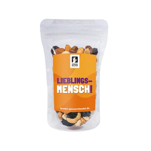 Bremer Gewürzhandel GeNUSSmischung Lieblingsmensch, Nussmix, Studentenfutter mit Spruch, 175g von Bremer-Gewürzhandel Genuss leben.