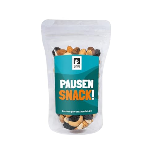 Bremer Gewürzhandel GeNUSSmischung Pausensnack, Nussmix, Studentenfutter mit Spruch, 175g von Bremer-Gewürzhandel Genuss leben.