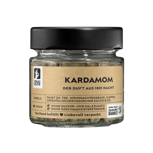 Bremer Gewürzhandel Kardamom Kapseln, grün, ideal zum Backen, Kochen oder für Tee, 35g im Glas von Bremer-Gewürzhandel Genuss leben.