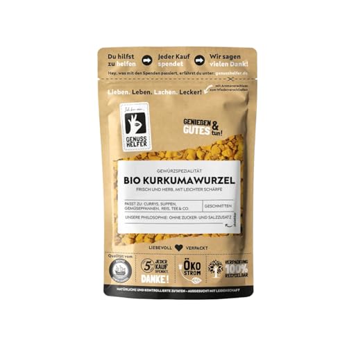 Bremer Gewürzhandel Kurkumawurzel BIO, geschnitten, ideal für Kurkumatee, Gewürz zum Braten und für Soßen, 50g von Bremer-Gewürzhandel Genuss leben.