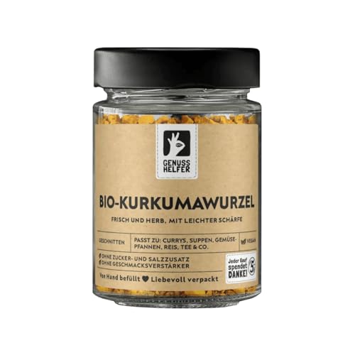 Bremer Gewürzhandel Kurkumawurzel BIO, geschnitten, ideal für Kurkumatee, Gewürz zum Braten und für Soßen, 95g im Glas von Bremer-Gewürzhandel Genuss leben.