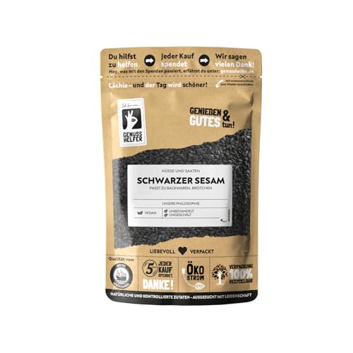 Bremer Gewürzhandel Schwarzer Sesam, naturbelassen, ungesalzen, Sesamsaat, Sesamkerne, Sesamsamen 250g von Bremer-Gewürzhandel Genuss leben.